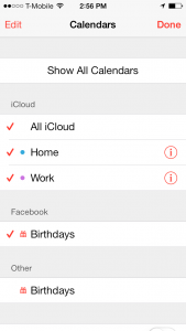 Remove Facebook Birthdays from iPhone Calendar