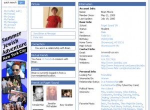 Facebook profile page in 2005